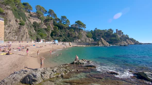 Lloret de Mar, beach. Spain Mediterranean. Costa Brava