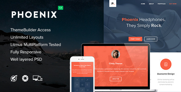 Phoenix - Responsive Email + Themebuilder Access
