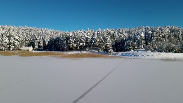 Abant Lake frozen, frozen lake