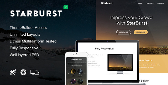 Starburst – Responsive Email + Themebuilder Access