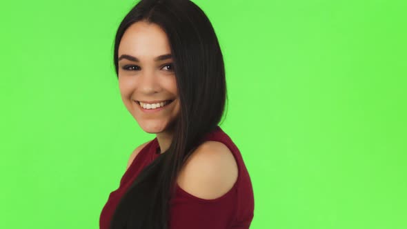 Studio Gorgeous Happy Young Woman Smiling