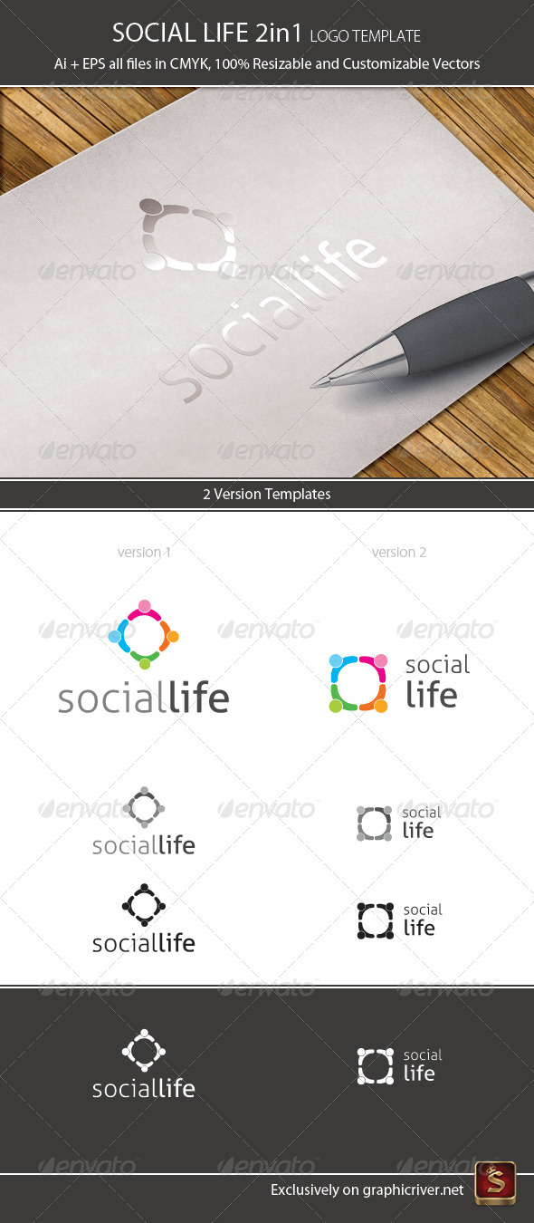 Social Life Logo Template 2in1