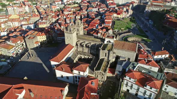 Aerial View of Serra Do Pilar Monastery in Porto