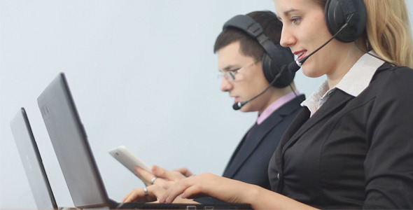 Call Center Operators Working