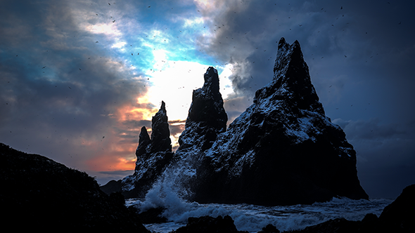 Iceland Troll Rocks in the Sea