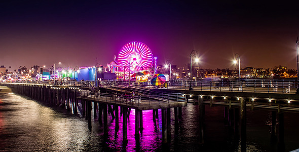 Santa Monica Pier At Night