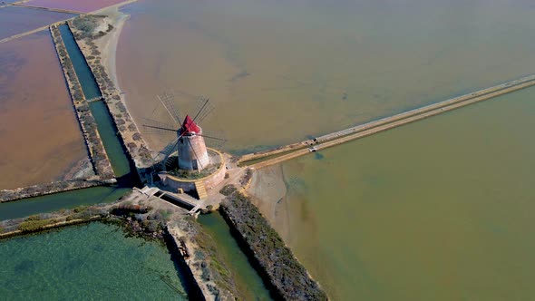 Natural Reserve of the Saline Dello Stagnone Near Marsala and Trapani Sicily