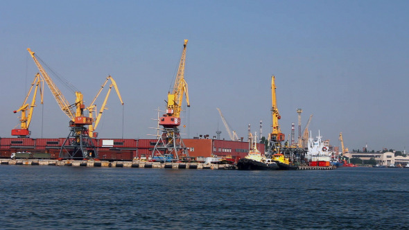 A Cargo Cranes In The Port