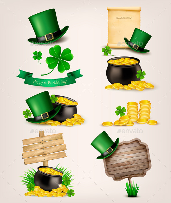 Set of St Patrick's Day Related Icons