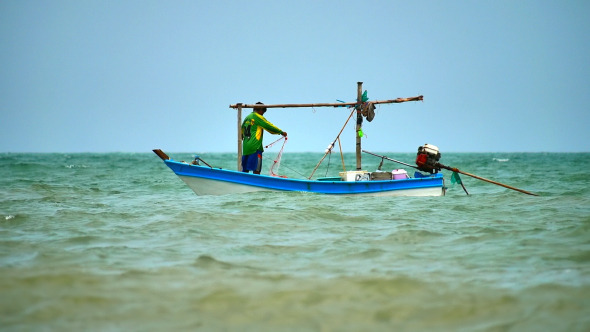 Fisherman On The Boat