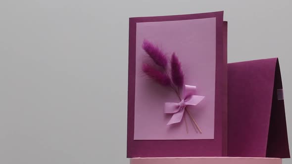 Homemade greeting card. Stands on a rotating stage.