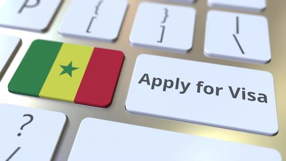 APPLY FOR VISA Text and Flag of Senegal on the Buttons alt
