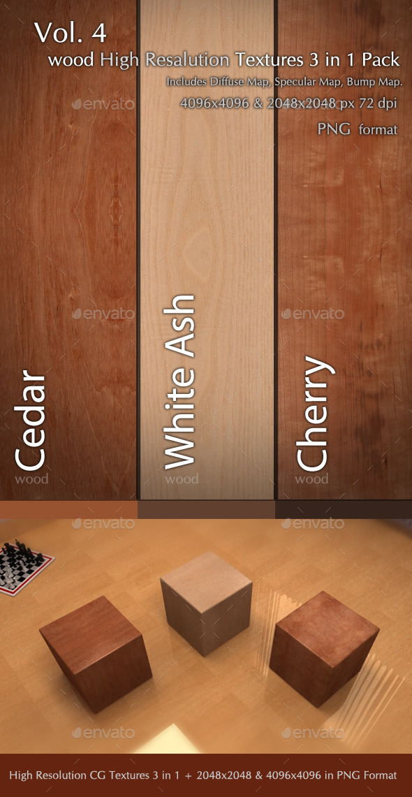 Wood CG Textures High Resulution 3 in 1 Vol.4