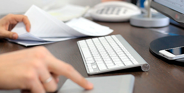 Businessman Working on the Keyboard