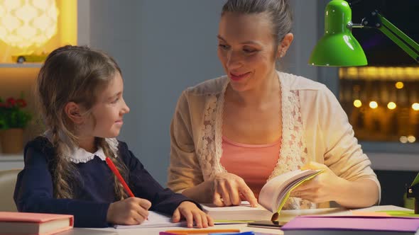 Portrait of Little Girl and Her Teacher