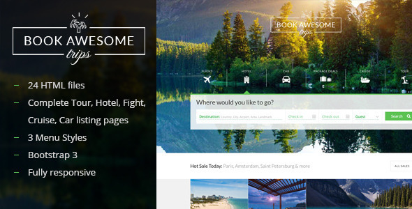 Book Awesome Trip – Travel Booking Site Template