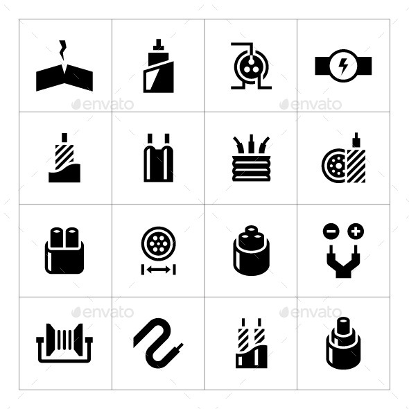 Set Icons of Cables and Wires