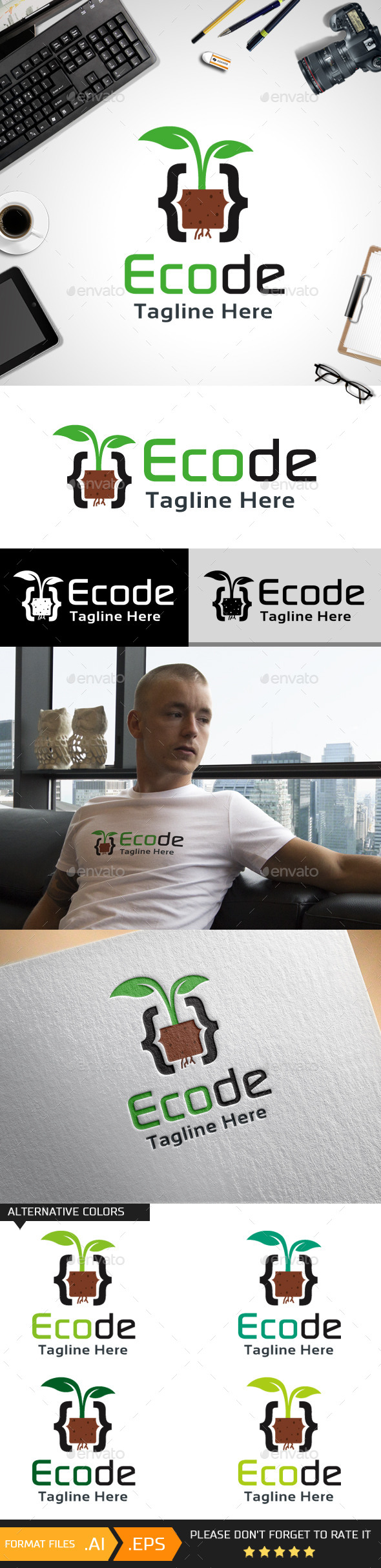 Eco Code Logo Template