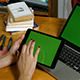 Girl Using Tablet with Laptop - VideoHive Item for Sale