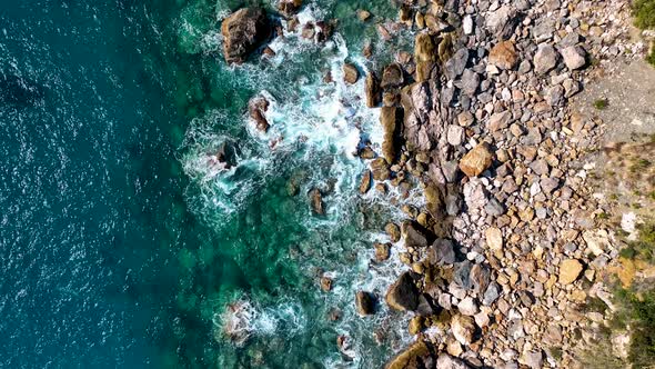 Wild beach on the Mediterranean Sea 4 K