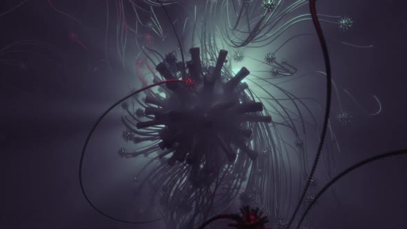 Black Virus Cell Multiplation Background alt