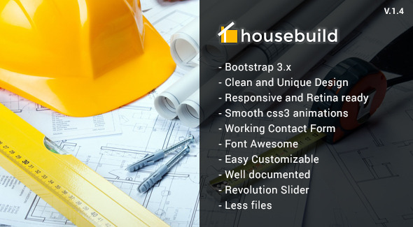 Housebuild - Szablon biznesowy budowy HTML