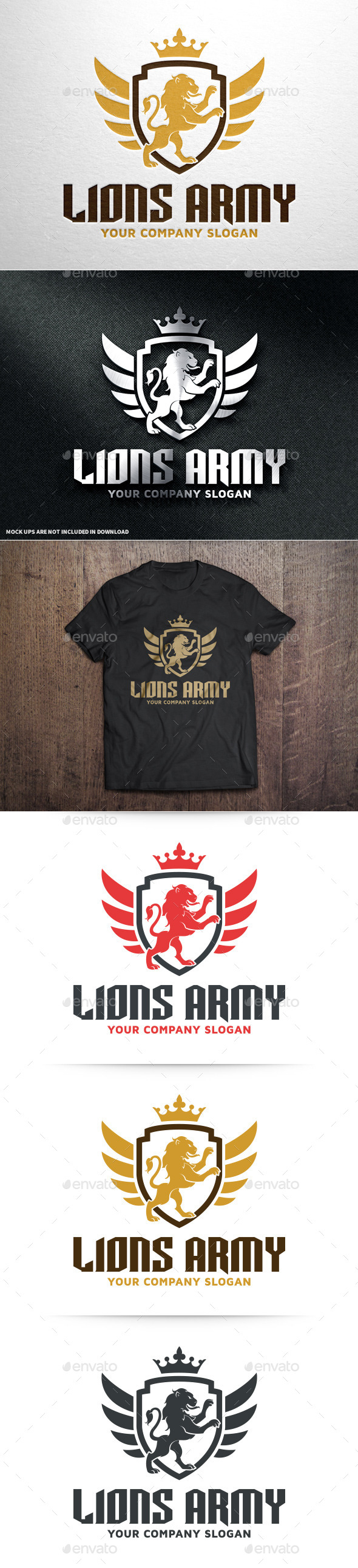 Lions Army Logo Template