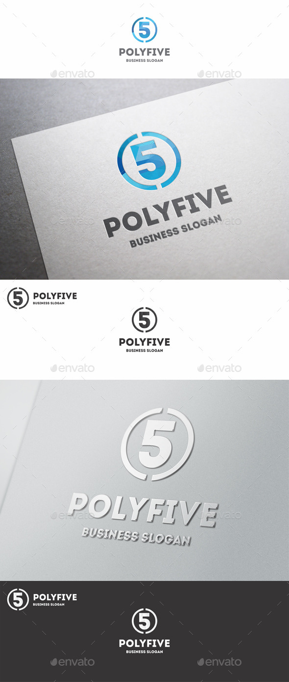 Five Logo Polygonal Number