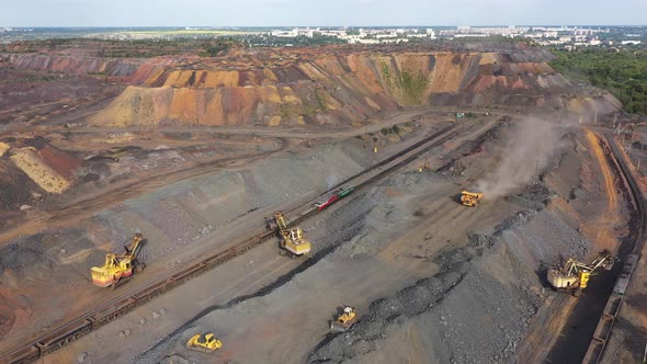 Heavy Dump Truck Carrying the Iron Ore 