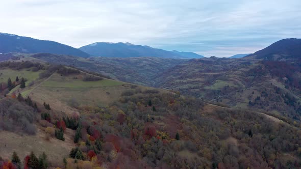 Evening Autumn Mountains After Sunset