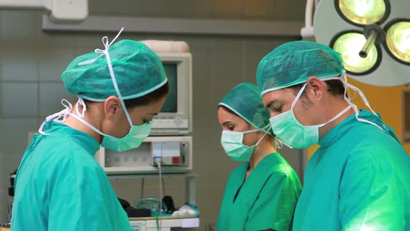 Serious surgeons operating