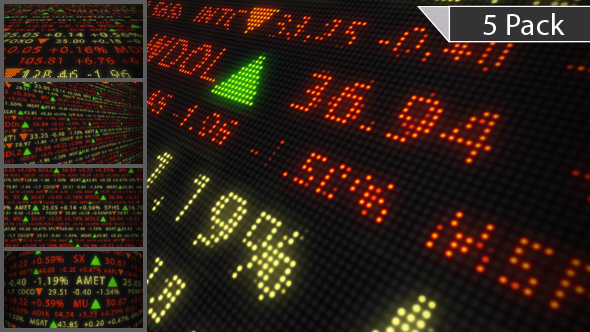 Stock Market Exchange Rate Board-5 Pack