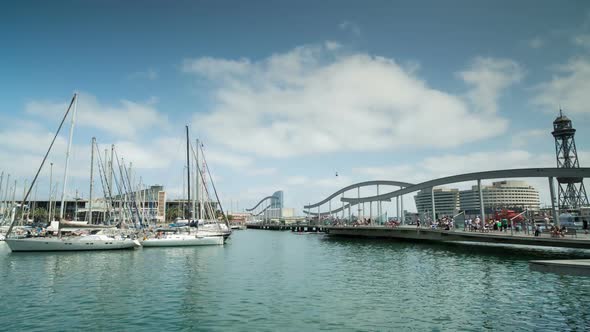 Barcelona Harbour Boats Vacation