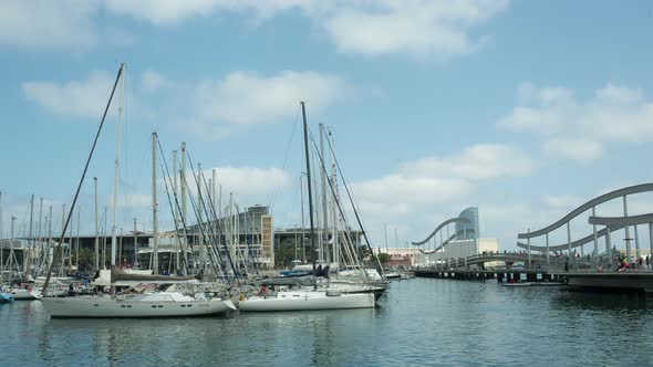 Barcelona Harbour Port Boats Vacation Holidays Mediterranean 1