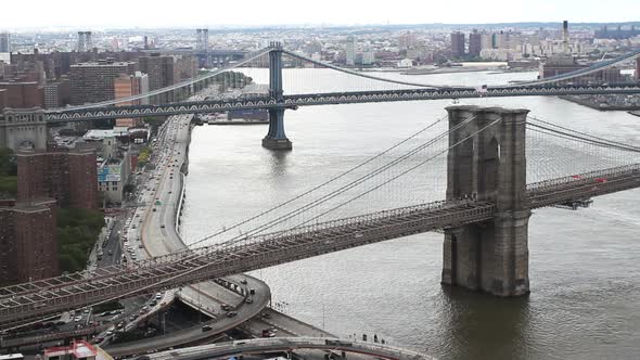 Lower Manhattan Skyline And Brooklyn Bridge 7