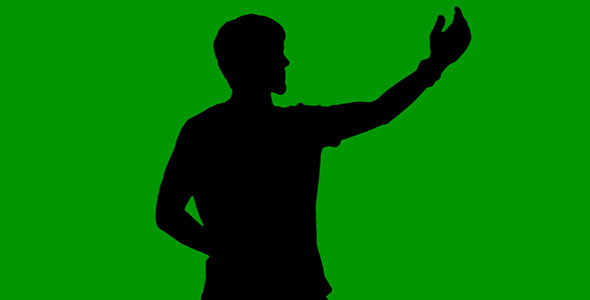 The Silhouette of a Man on a Green Background 1
