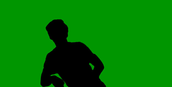 The Silhouette of a Man on a Green Background 2