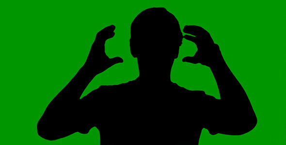 The Silhouette of a Man on a Green Background 3