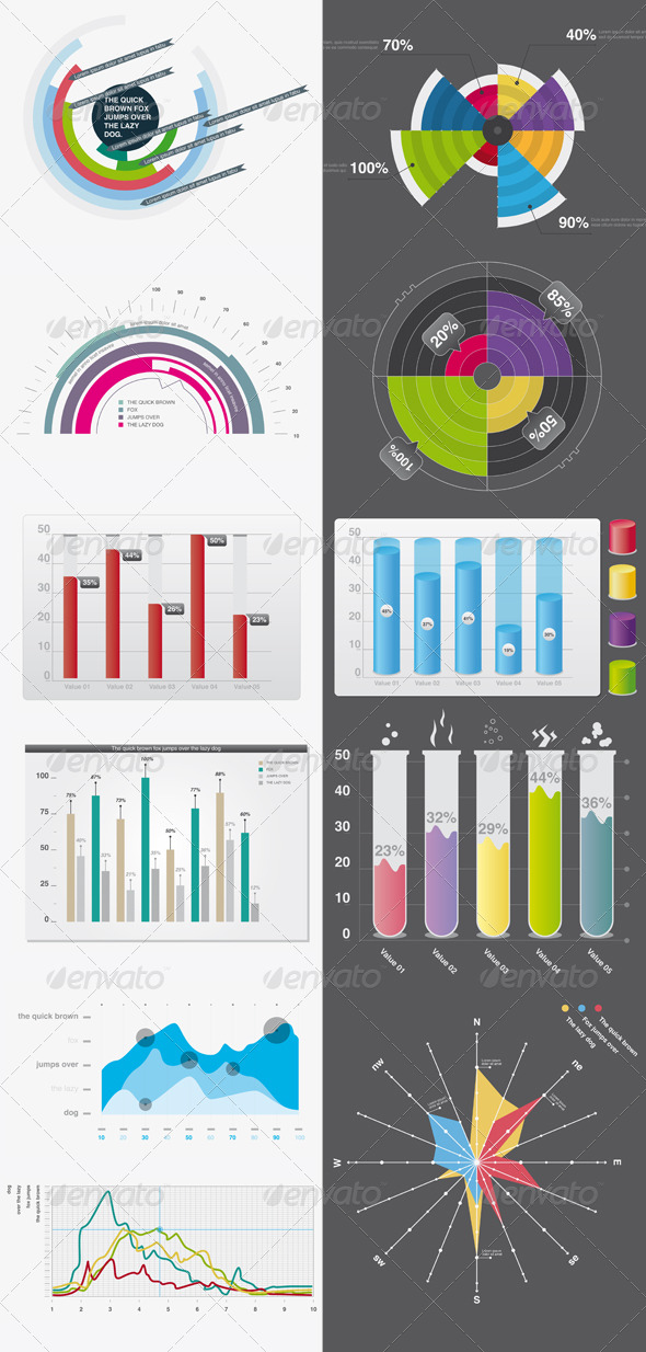 Graphics: Bar Business Chart Clean Infographic Minimalistic Modern Pie Project