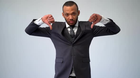 Professional African-american Business Man - Showing Big Thumb Down Dislike
