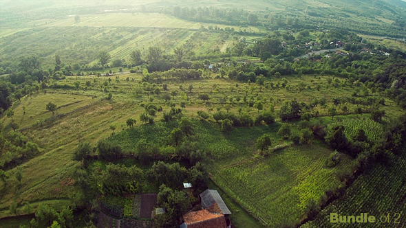 Over the Green Landscape on the Countryside