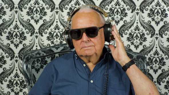 Funky Grandpa Dj With Headphones 1