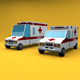 Low Poly Ambulances - 3DOcean Item for Sale