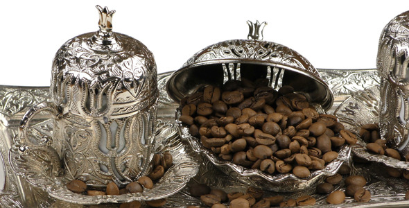Roasted Coffee and Antique Anatolian Pot