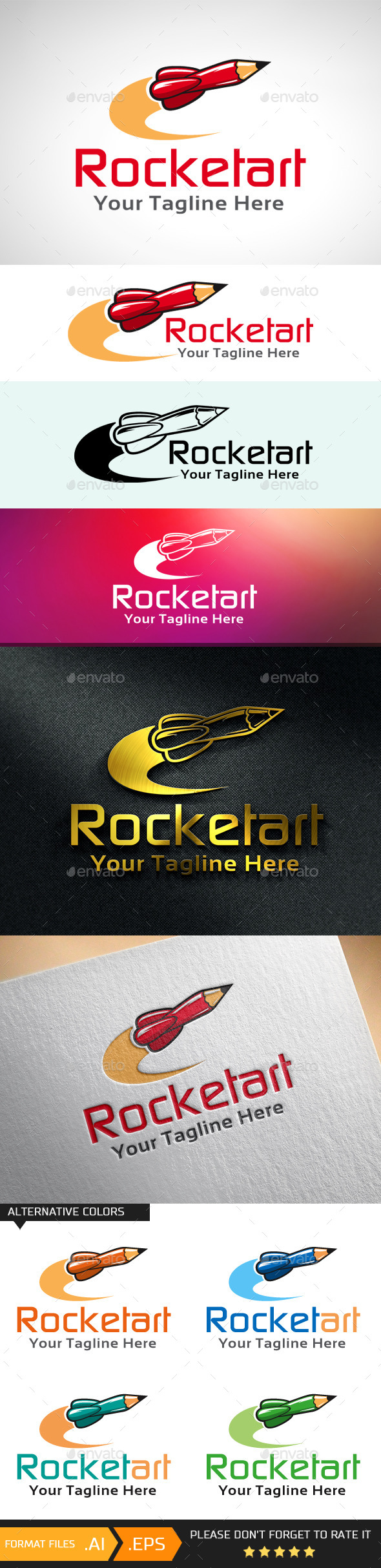 Rocket Art Creative Logo Template