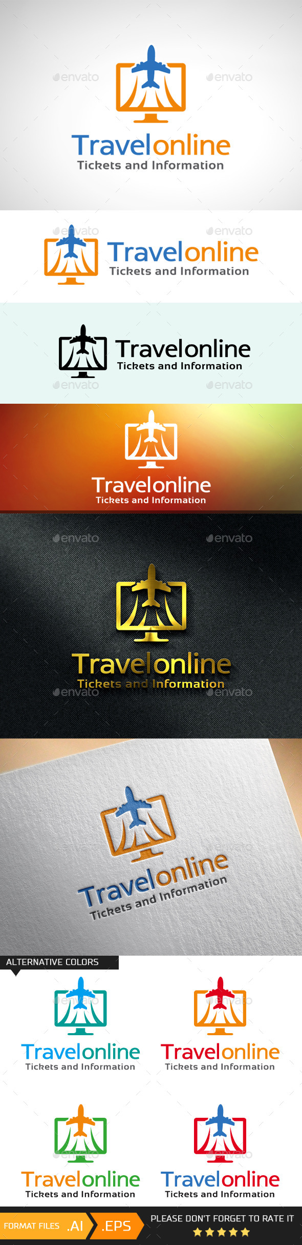 Travel Online Ticket & Info Logo Template