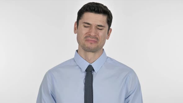 Sad Businessman Feeling Upset for Loss