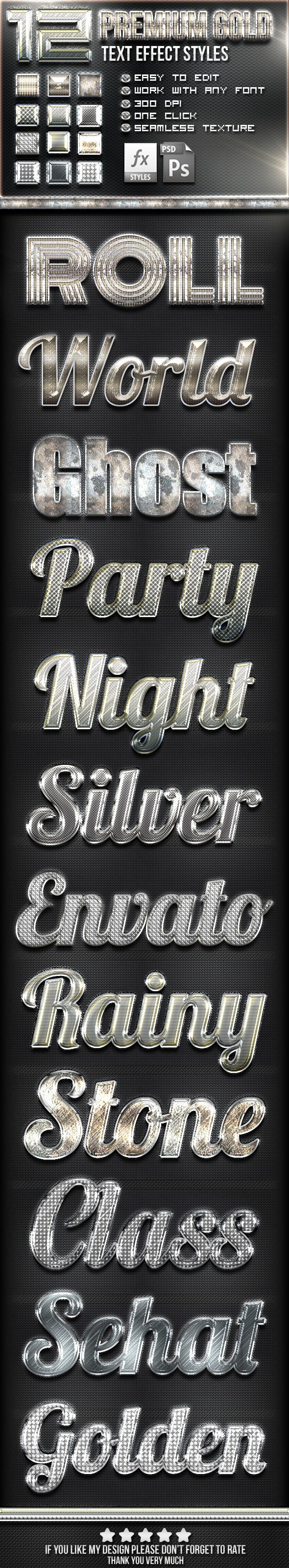 12 Silver Photoshop Text Effect Styles