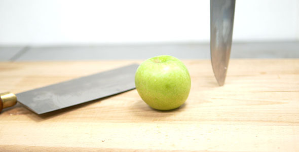 Kitchen Knives And Apple