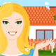  Young Woman with a New House - GraphicRiver Item for Sale